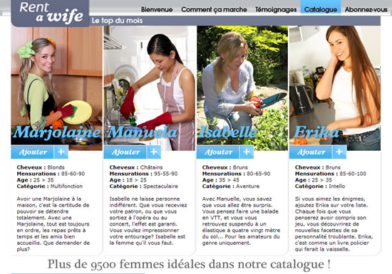 Louez une femme pour le week-end avec Rent-a-wife