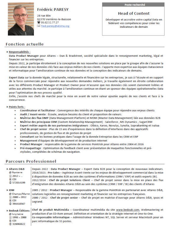 Mon CV au format PDF